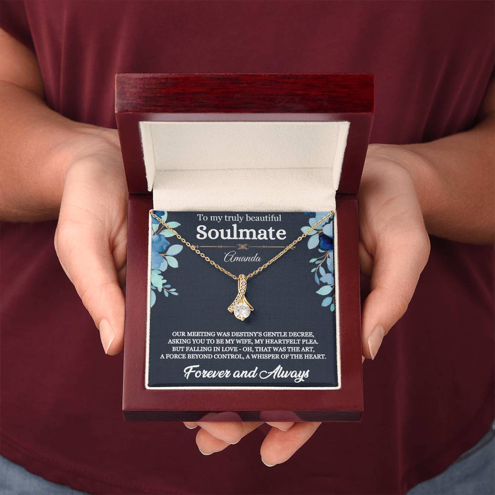 Gift For Soulmate - "Eternal Embrace" Ribbon of Love Necklace
