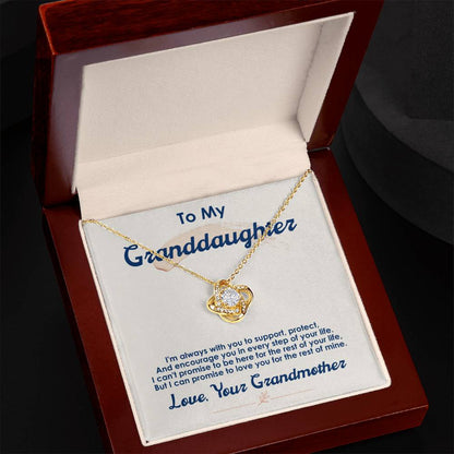 To My Granddaughter, I Love You For The Rest Of My Life -Love Knot Necklace
