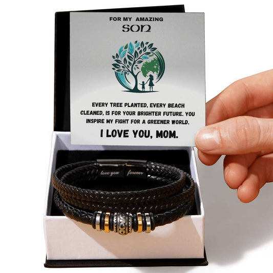 From Eco-Friendly Mom To Son. Love You Forever Bracelet