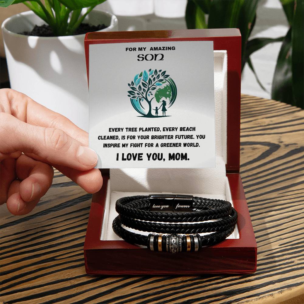 From Eco-Friendly Mom To Son. Love You Forever Bracelet