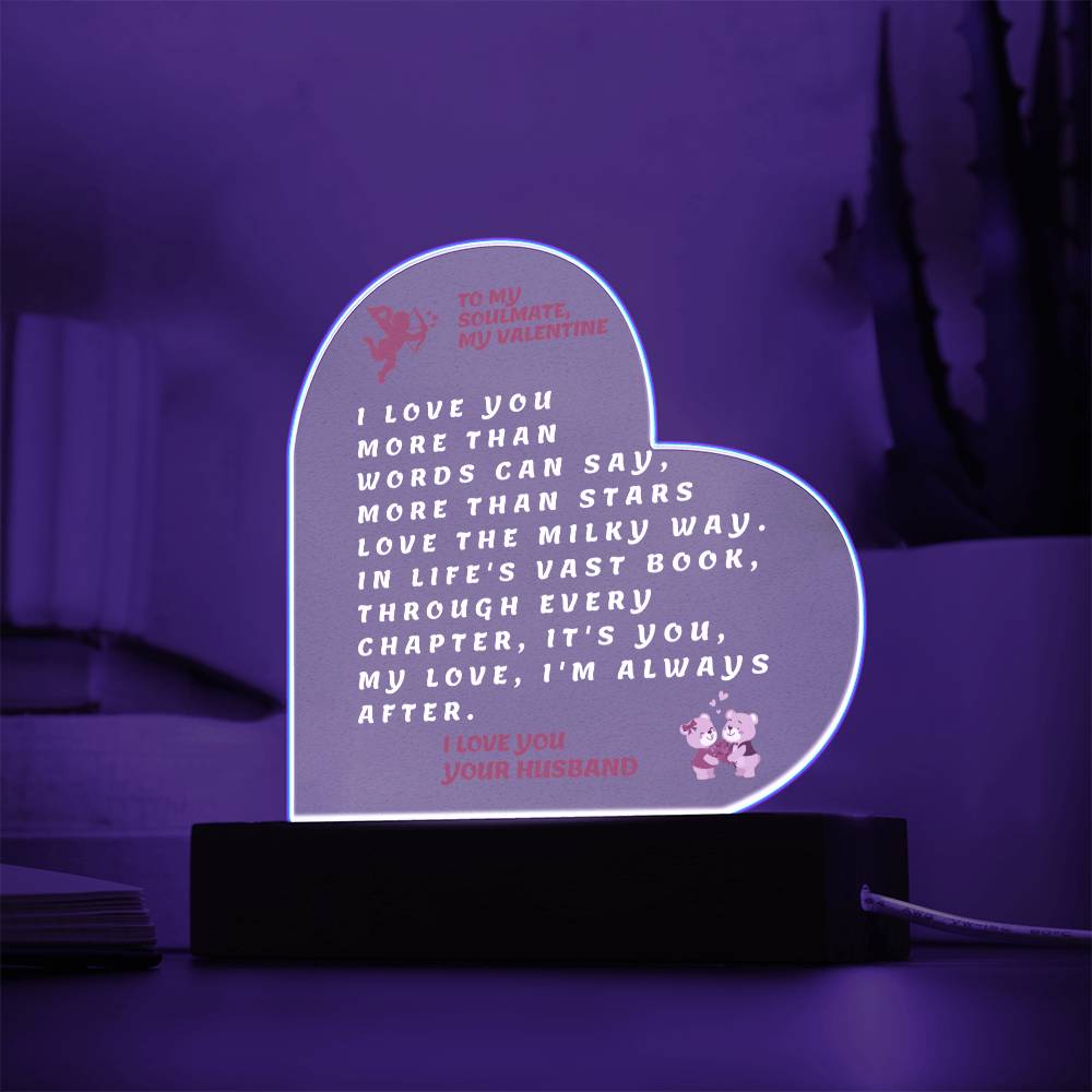 Gift For Soulmate - Cosmic Affection - Personalized Valentine's Backlit Print Plaque