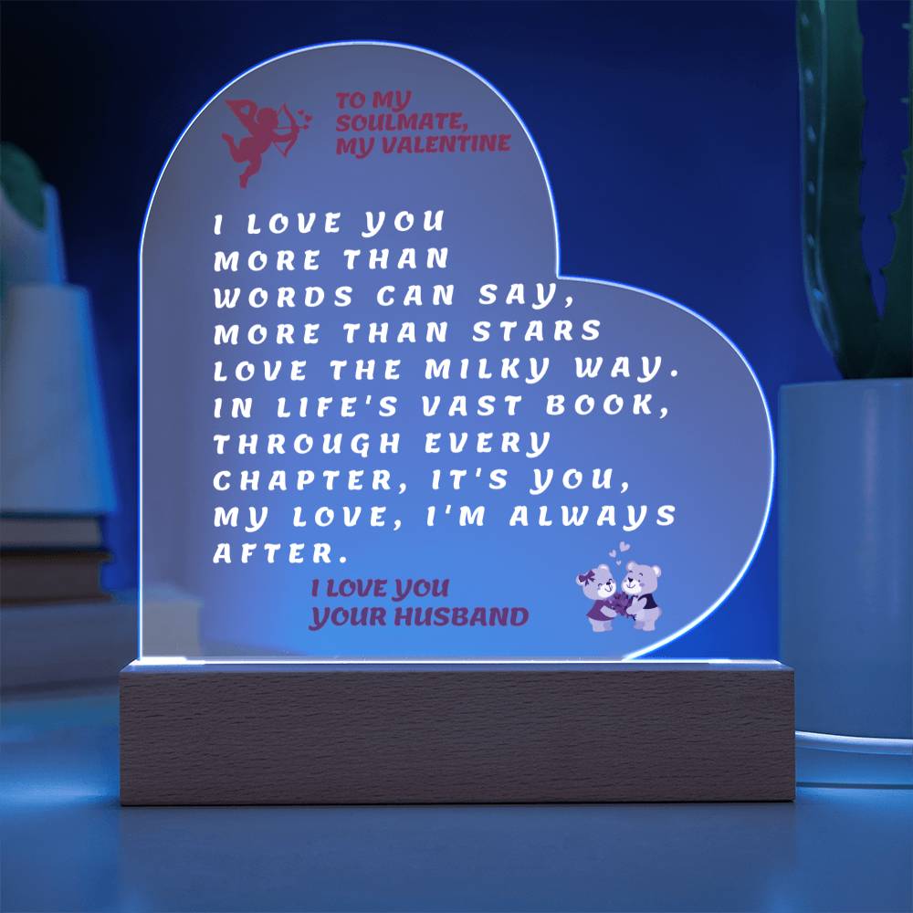 Gift For Soulmate - Cosmic Affection - Personalized Valentine's Backlit Print Plaque