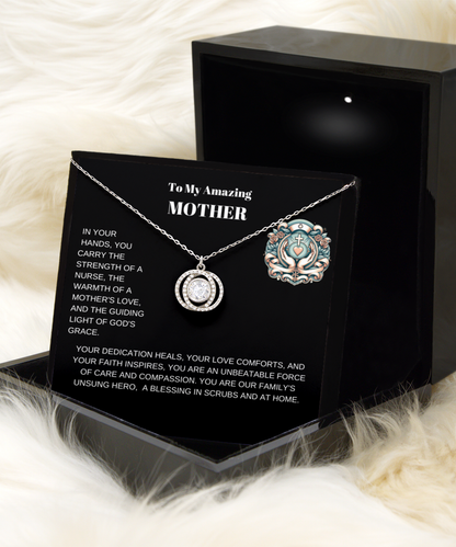 Gift For Christian Nurse Mom - Double Crystal Necklace